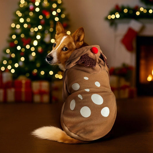 Dog Reindeer Jumper Costume Outfit Hoodie Puppy Dogs Coat Sweater S-XXL Sizes